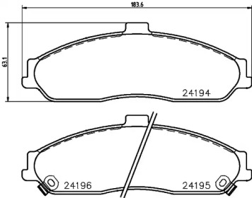 Комплект тормозных колодок PAGID T1621