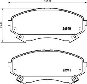 Комплект тормозных колодок, дисковый тормоз PAGID T1942