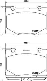 Комплект тормозных колодок PAGID T2069