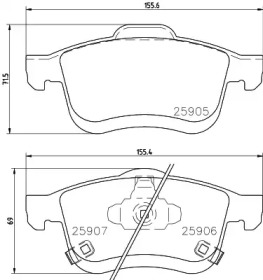 Комплект тормозных колодок PAGID T2442