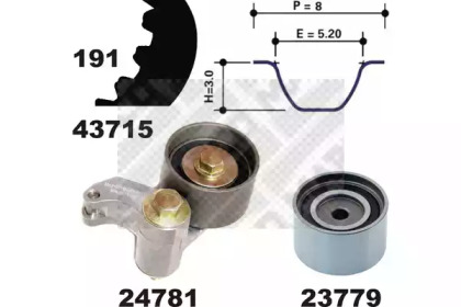 Комплект ремня ГРМ MAPCO 23715