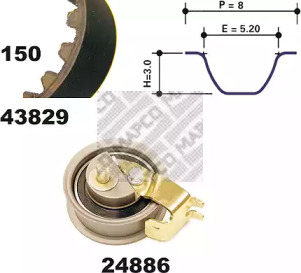 Комплект ремня ГРМ MAPCO 23829