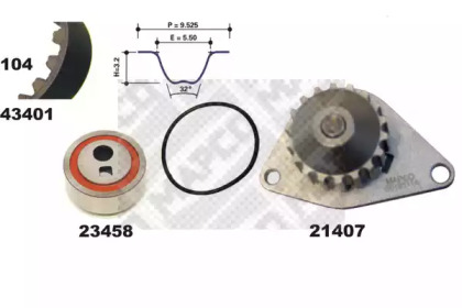 Водяной насос + комплект зубчатого ремня MAPCO 41401/1