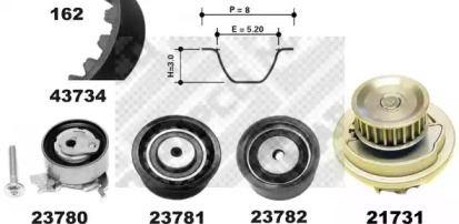 Водяной насос + комплект зубчатого ремня MAPCO 41739/1