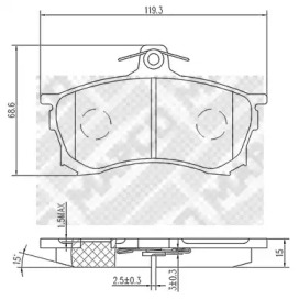 Комплект тормозных колодок MAPCO 6684