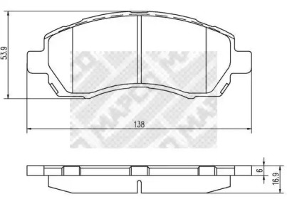 Комплект тормозных колодок MAPCO 6844