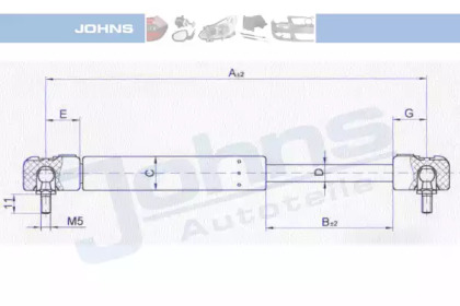 Газовая пружина JOHNS 30 16 95-92