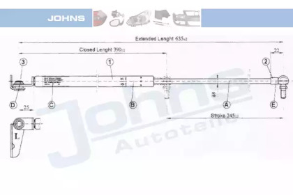 Газовая пружина JOHNS 81 53 95-91