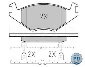 Комплект тормозных колодок MEYLE 025 208 8719/PD