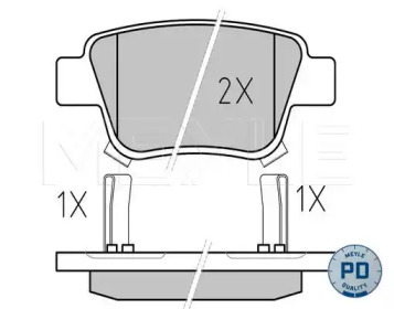 Комплект тормозных колодок MEYLE 025 236 2016/PD