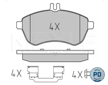 Комплект тормозных колодок MEYLE 025 243 0620-1/PD