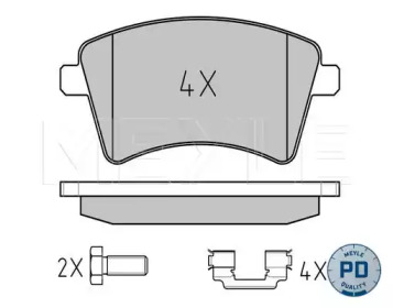 Комплект тормозных колодок MEYLE 025 246 9318/PD