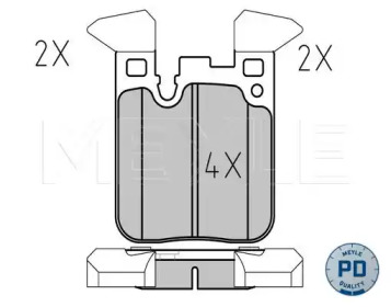 Комплект тормозных колодок MEYLE 025 250 2916/PD
