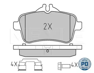 Комплект тормозных колодок MEYLE 025 252 1516/PD