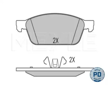 Комплект тормозных колодок MEYLE 025 257 3618/PD