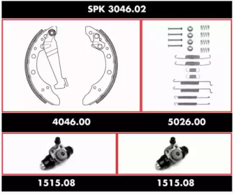 Комплект тормозов, барабанный тормозной механизм ROADHOUSE SPK 3046.02