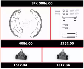 Комплект тормозов, барабанный тормозной механизм ROADHOUSE SPK 3086.00