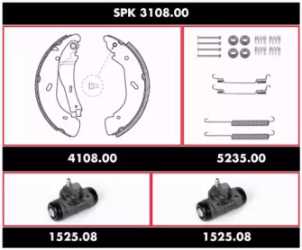 Комплект тормозов, барабанный тормозной механизм ROADHOUSE SPK 3108.00