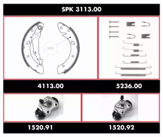 Комплект тормозов, барабанный тормозной механизм ROADHOUSE SPK 3113.00