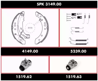 Комплект тормозов, барабанный тормозной механизм ROADHOUSE SPK 3149.00