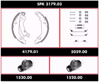 Комплект тормозов, барабанный тормозной механизм ROADHOUSE SPK 3179.03