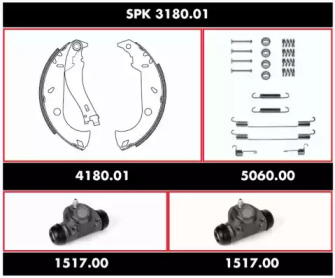 Комплект тормозов, барабанный тормозной механизм ROADHOUSE SPK 3180.01