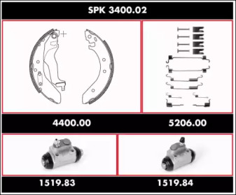 Комплект тормозов, барабанный тормозной механизм ROADHOUSE SPK 3400.02