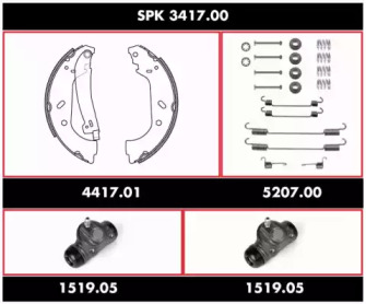 Комплект тормозов, барабанный тормозной механизм ROADHOUSE SPK 3417.00