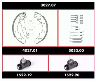 Комплект тормозов REMSA 3027.07