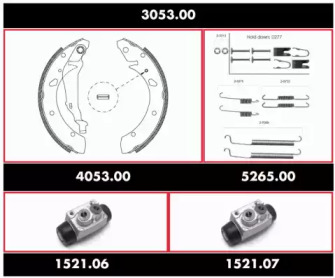 Комплект тормозов, барабанный тормозной механизм REMSA 3053.00