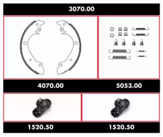 Комплект тормозов, барабанный тормозной механизм REMSA 3070.00