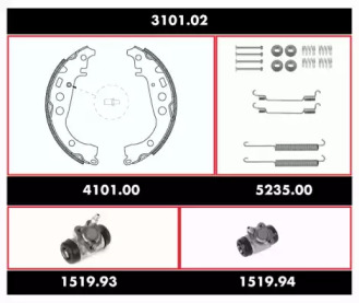 Комплект тормозов REMSA 3101.02