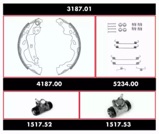 Комплект тормозов, барабанный тормозной механизм REMSA 3187.01