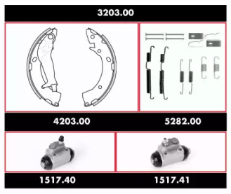 Комплект тормозов, барабанный тормозной механизм REMSA 3203.00