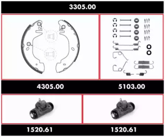 Комплект тормозов REMSA 3305.00