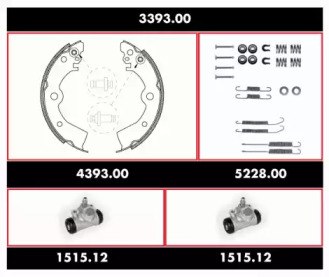 Комплект тормозов, барабанный тормозной механизм REMSA 3393.00