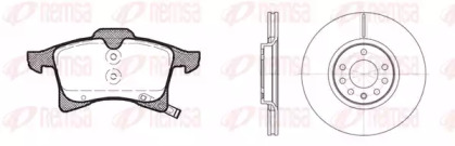 Комплект тормозов, дисковый тормозной механизм REMSA 81036.03