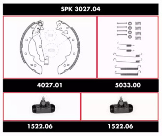 Комплект тормозов, барабанный тормозной механизм REMSA SPK 3027.04