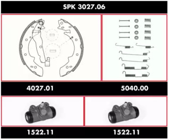 Комплект тормозов, барабанный тормозной механизм REMSA SPK 3027.06