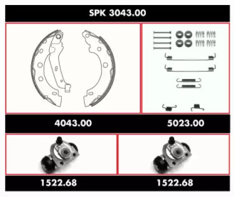 Комплект тормозов, барабанный тормозной механизм REMSA SPK 3043.00