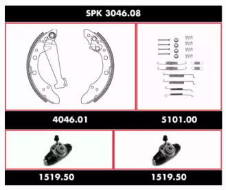 Комплект тормозов, барабанный тормозной механизм REMSA SPK 3046.08