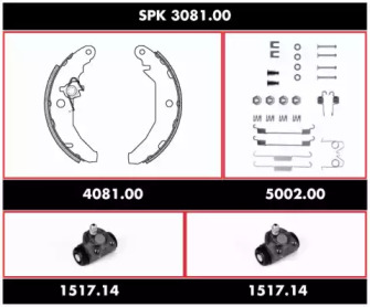 Комплект тормозов, барабанный тормозной механизм REMSA SPK 3081.00