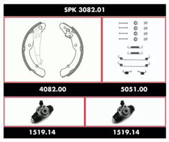 Комплект тормозов, барабанный тормозной механизм REMSA SPK 3082.01