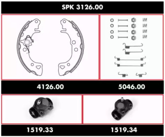 Комплект тормозов, барабанный тормозной механизм REMSA SPK 3126.00