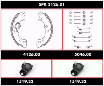 Комплект тормозов, барабанный тормозной механизм REMSA SPK 3126.01