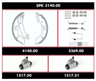 Комплект тормозов, барабанный тормозной механизм REMSA SPK 3140.00