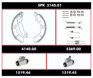 Комплект тормозов, барабанный тормозной механизм REMSA SPK 3140.01