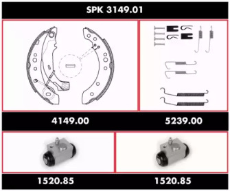 Комплект тормозов, барабанный тормозной механизм REMSA SPK 3149.01