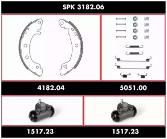 Комплект тормозов, барабанный тормозной механизм REMSA SPK 3182.06