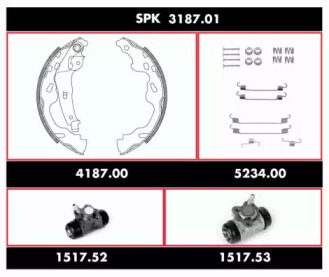 Комплект тормозов, барабанный тормозной механизм REMSA SPK 3187.01